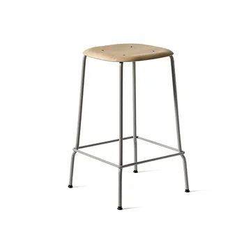 Soft Edge 30 Low barkruk - Soft grey–chroom onderstel - HAY