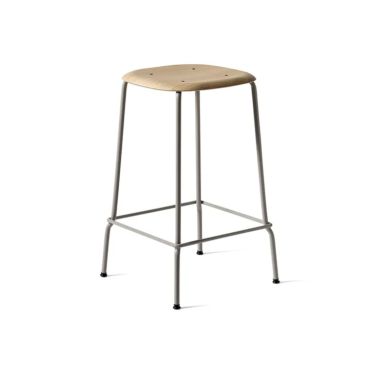 Soft Edge 30 Low barkruk - Soft grey–chroom onderstel - HAY