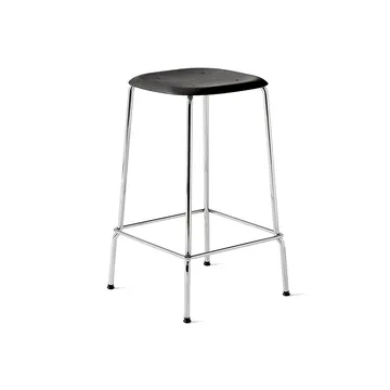 Soft Edge 30 Low barkruk - Zwart eiken–chroom onderstel - HAY