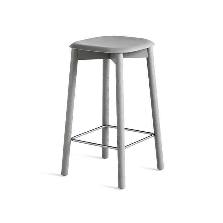 Soft Edge 32 Low barkruk - Soft grey–soft grey eiken onderstel - HAY