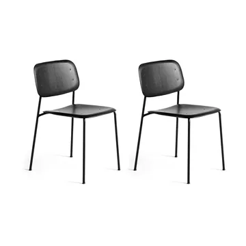 Soft Edge 40 stoel, Black oak-zwart stalen onderstel, 2-pack - HAY