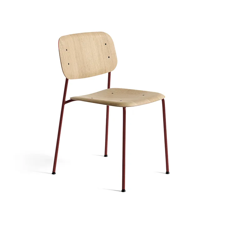 Soft Edge 40 stoel - Oak–fall red stalen onderstel - HAY