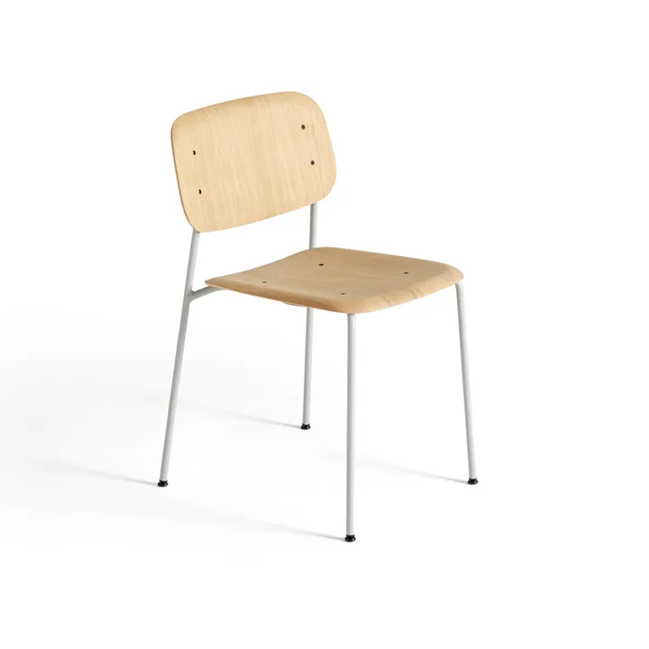 Soft Edge 40 stoel - Oak–soft grey stalen onderstel - HAY