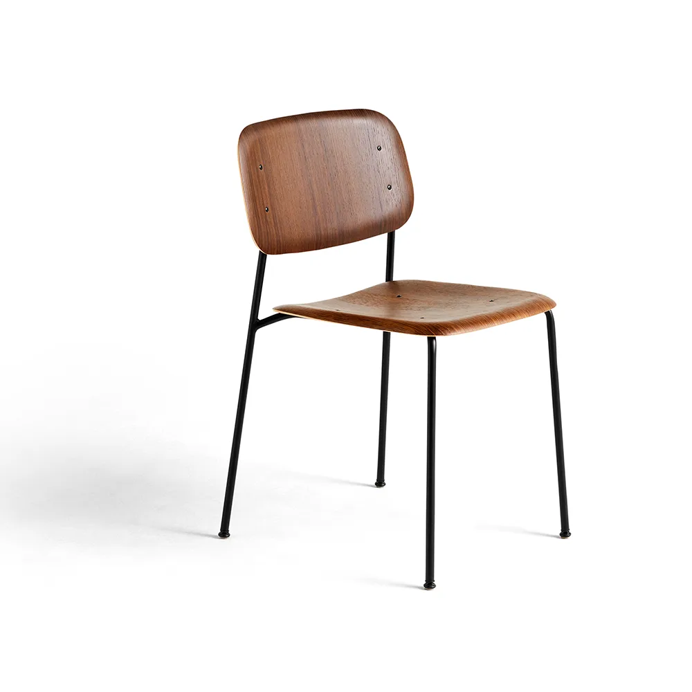 Soft Edge 40 stoel, Smoked oak–zwart stalen onderstel HAY
