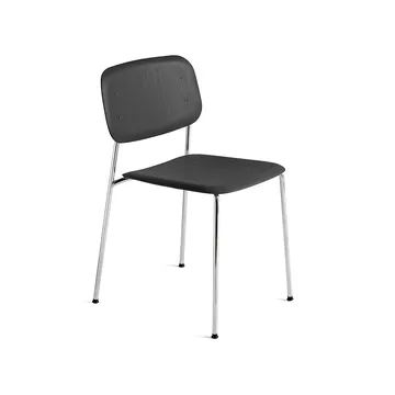 Soft Edge 40 stoel - Soft black, chroom onderstel - HAY