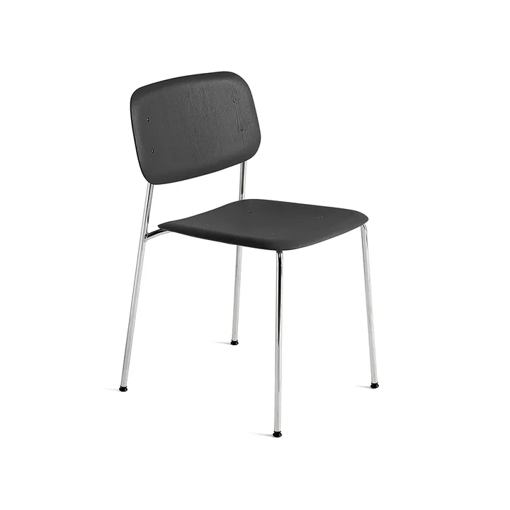 Soft Edge 40 stoel - Soft black, chroom onderstel - HAY