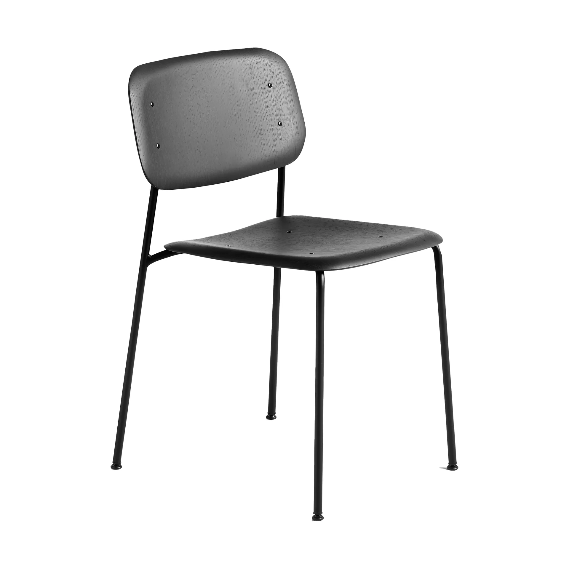 Soft Edge 40 stoel, Soft black, zwart stalen onderstel HAY