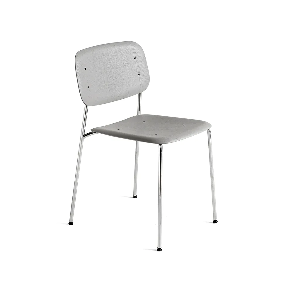 Soft Edge 40 stoel, Soft grey–chroom onderstel HAY