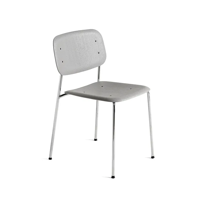 Soft Edge 40 stoel - Soft grey–chroom onderstel - HAY