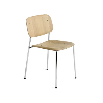 Soft Edge 40 stoel - Watergedragen gelakt eiken–chroom onderstel - HAY