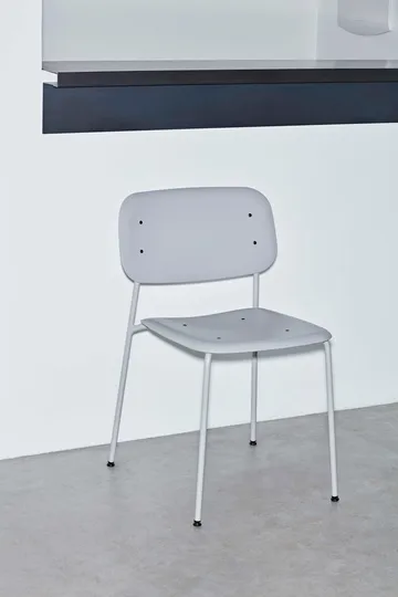 Soft Edge 45 stoel - Soft grey – soft grey stalen onderstel - HAY