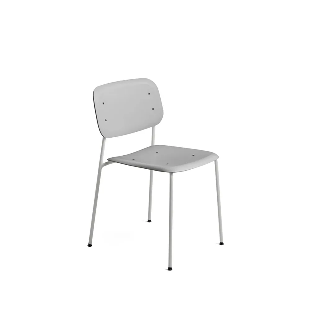 Soft Edge 45 stoel, Soft grey – soft grey stalen onderstel HAY