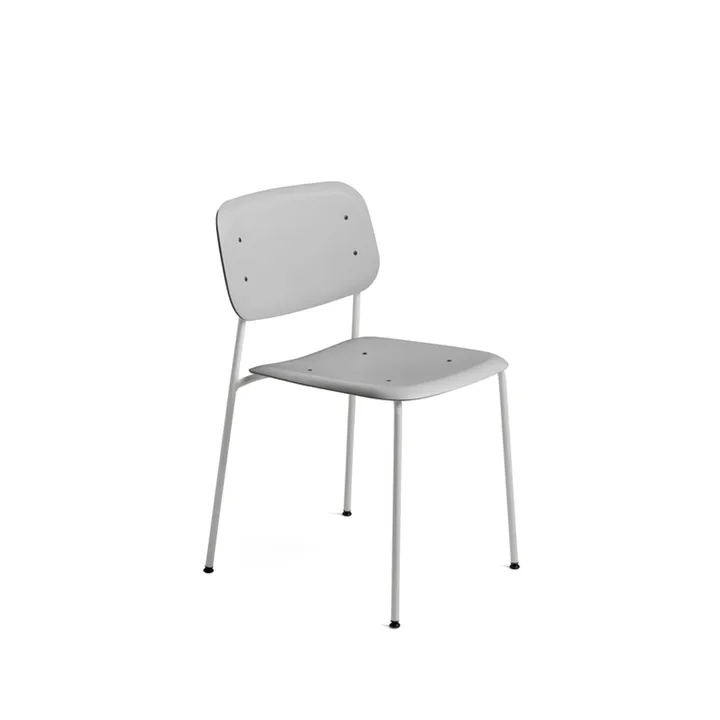 Soft Edge 45 stoel - Soft grey – soft grey stalen onderstel - HAY