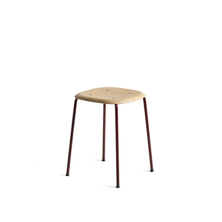 Soft Edge 70 kruk - Eiken–fall red stalen onderstel - HAY