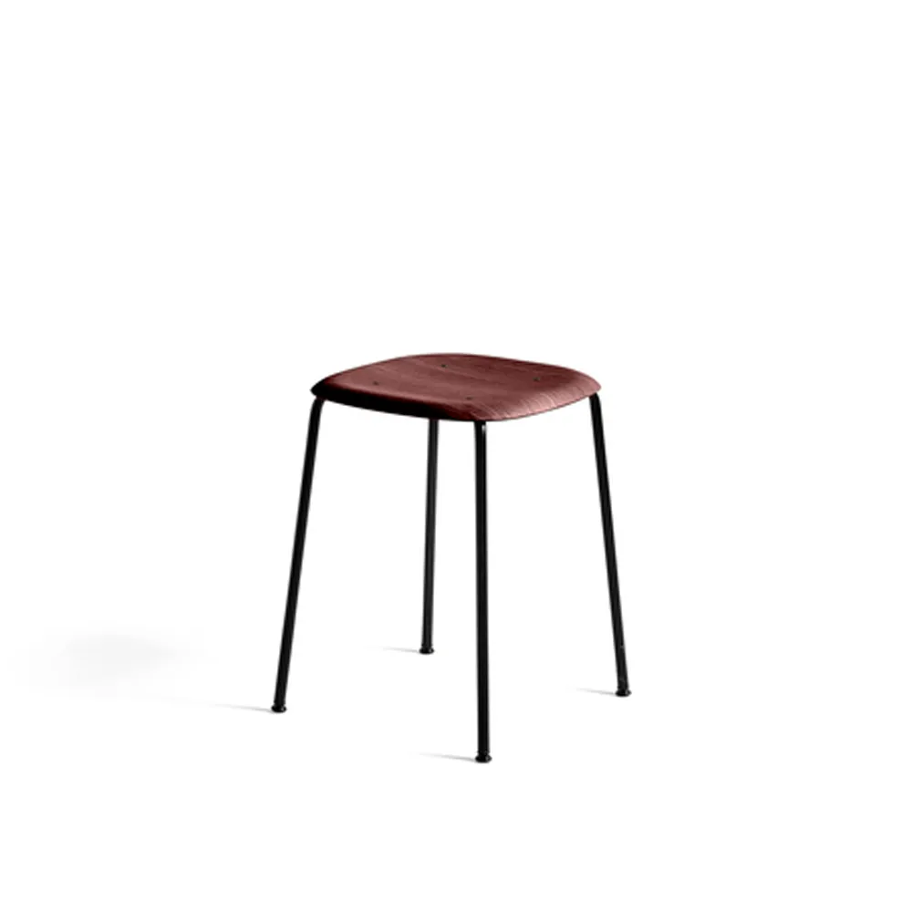 Soft Edge 70 kruk, Fall red, zwart stalen onderstel HAY