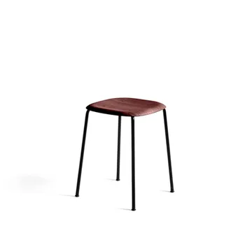 Soft Edge 70 kruk - Fall red, zwart stalen onderstel - HAY