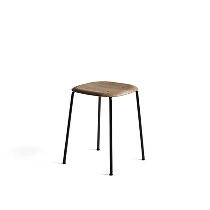 Soft Edge 70 kruk - Smoked oak–zwart stalen onderstel - HAY