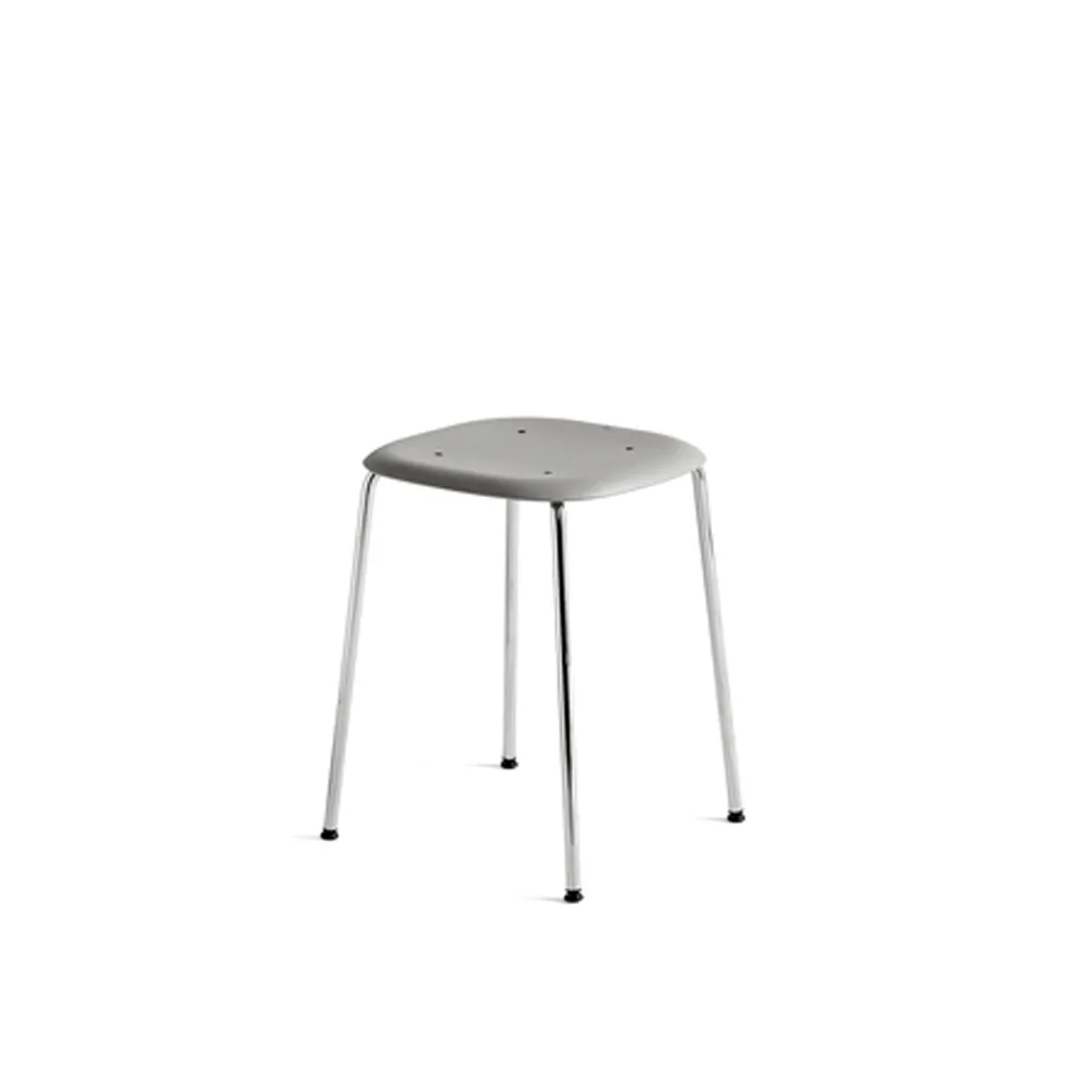 Soft Edge 70 kruk, Soft grey–chroom onderstel HAY