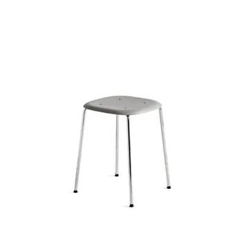 Soft Edge 70 kruk - Soft grey–chroom onderstel - HAY