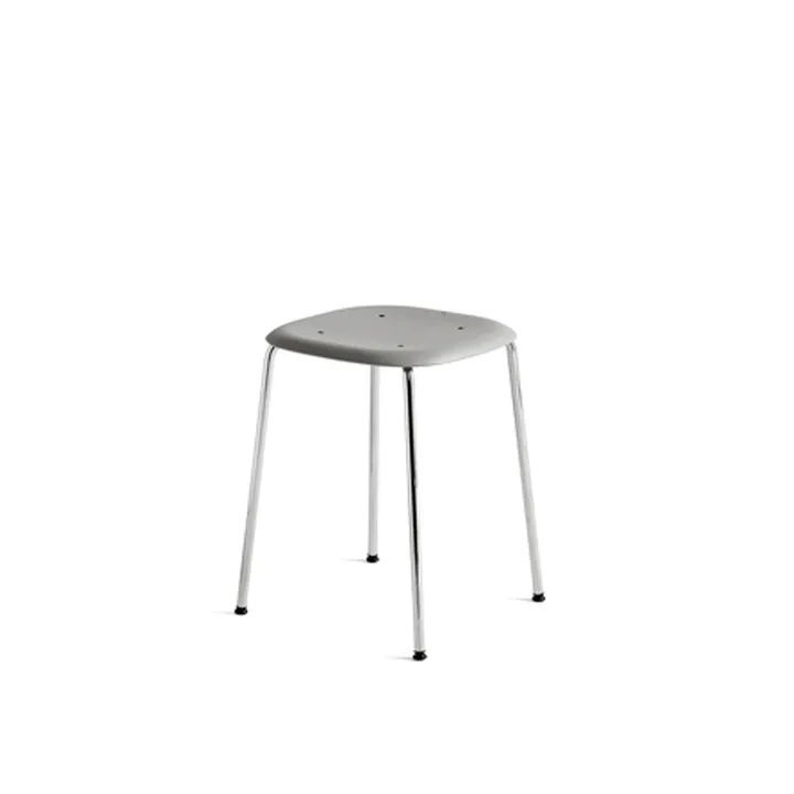 Soft Edge 70 kruk - Soft grey–chroom onderstel - HAY