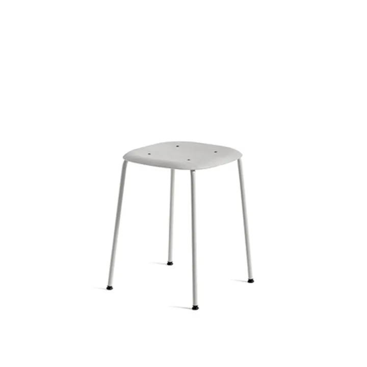 Soft Edge 70 kruk - Soft grey–soft grey stalen onderstel - HAY