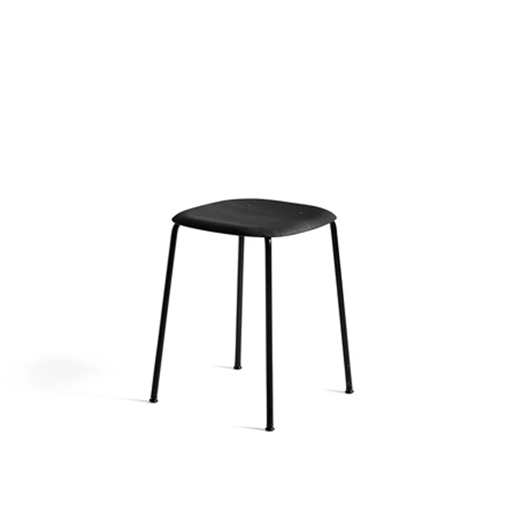 Soft Edge 70 kruk, Zwart eiken–zwart stalen onderstel HAY