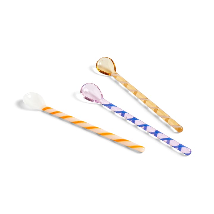 Spice glazen lepel 3-pack, Amber-light pink-white HAY