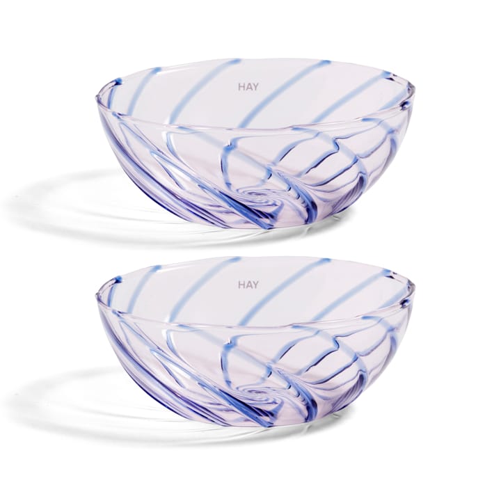Spin kom Ø8,5 cm 2-pack, Lichtroze-blauwe rand HAY