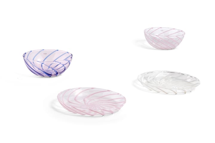 Spin kom Ø8,5 cm 2-pack, Lichtroze-blauwe rand HAY