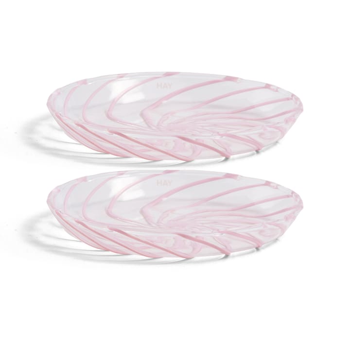 Spin schotel Ø11 cm 2-pack
 - Transparant-roze rand - HAY
