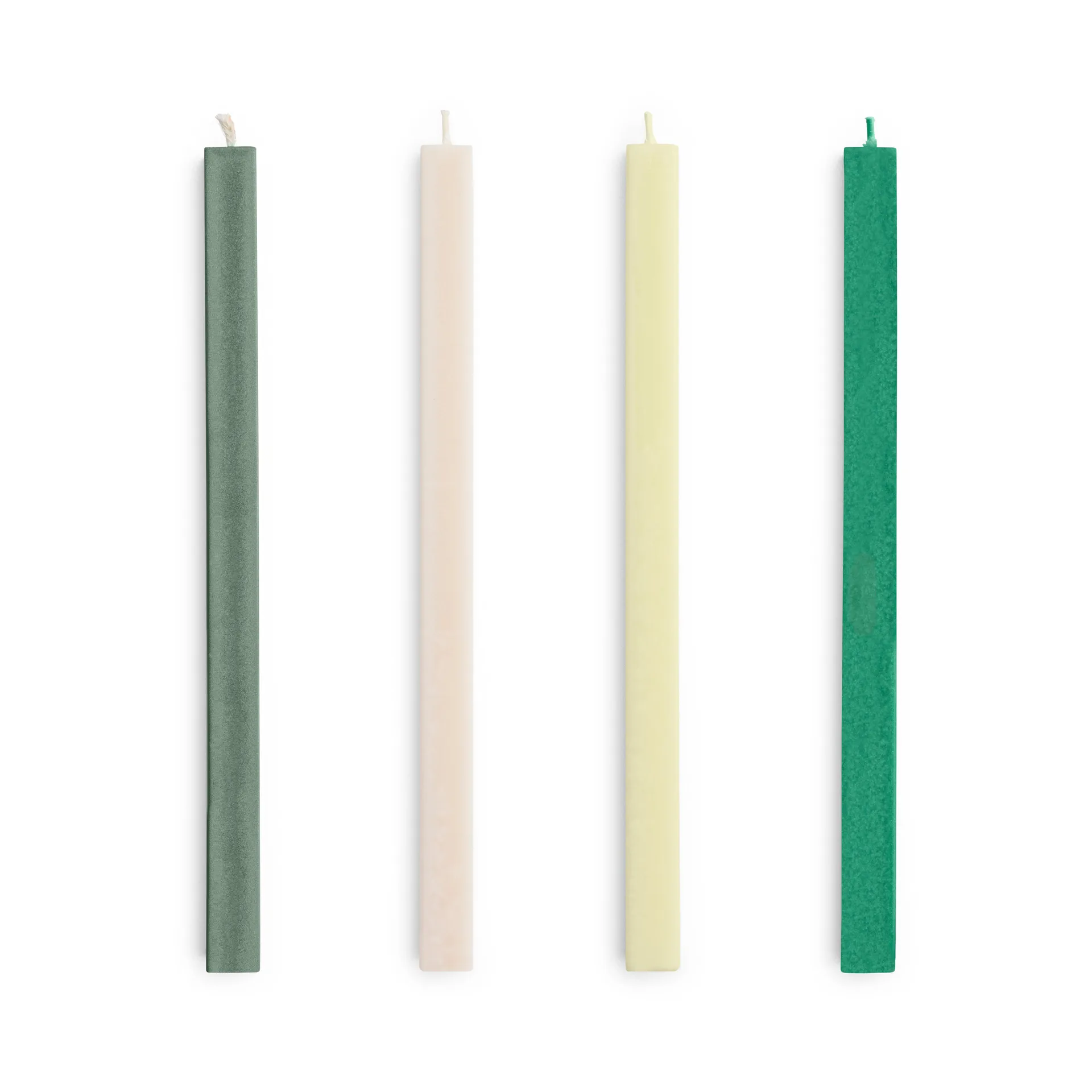 Square Candle kaarsen mix 4-pack, Greens-whites HAY