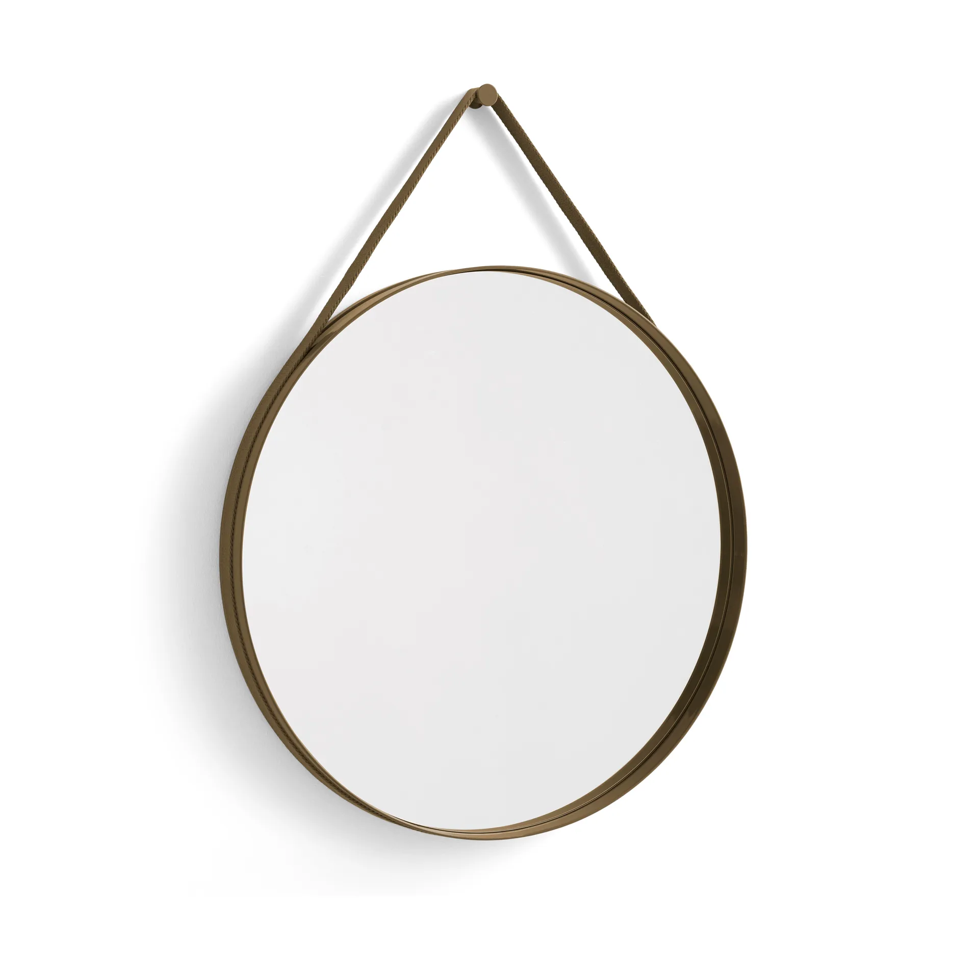 Strap Mirror spiegel Ø70 cm, Light brown HAY