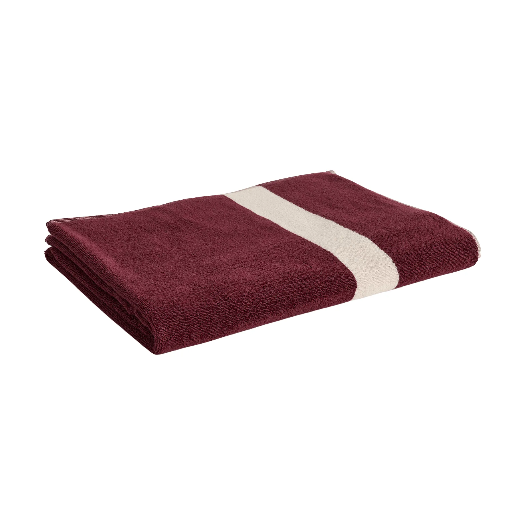 Stripe handdoek, Bordeaux, 100x150 cm HAY