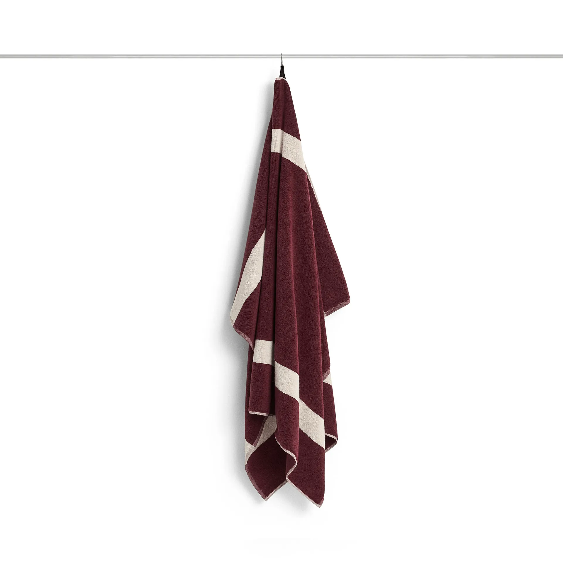 Stripe handdoek, Bordeaux, 100x150 cm HAY