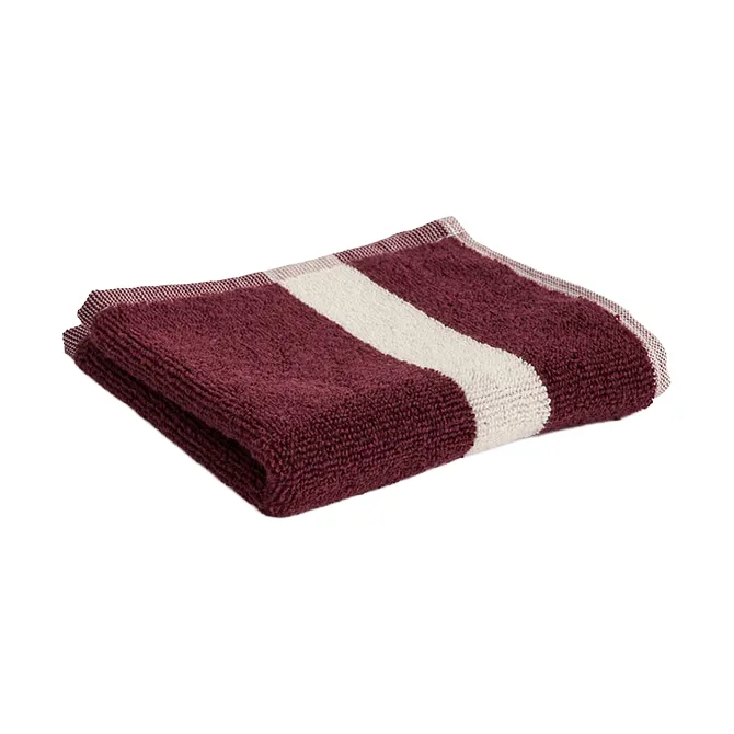 Stripe handdoek, Bordeaux, 30x30 cm HAY