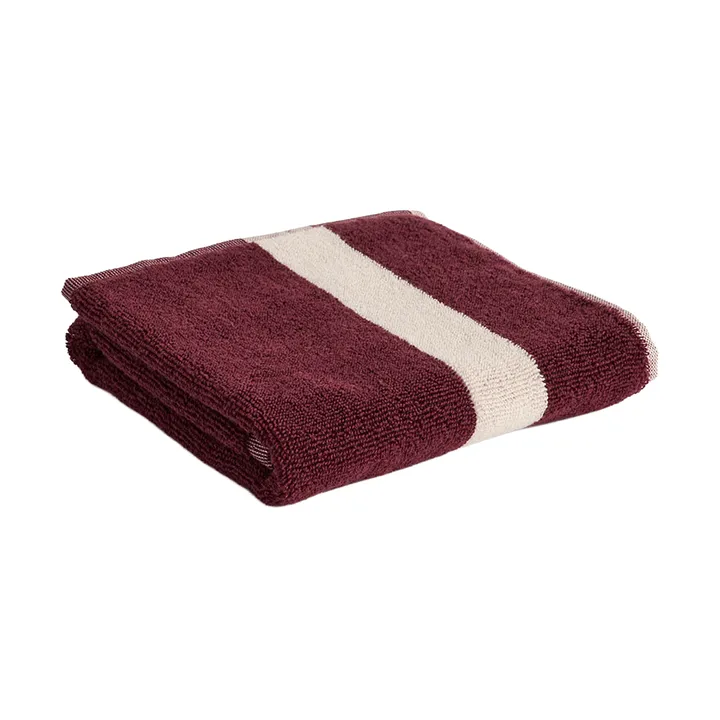 Stripe handdoek - Bordeaux, 40x60 cm - HAY