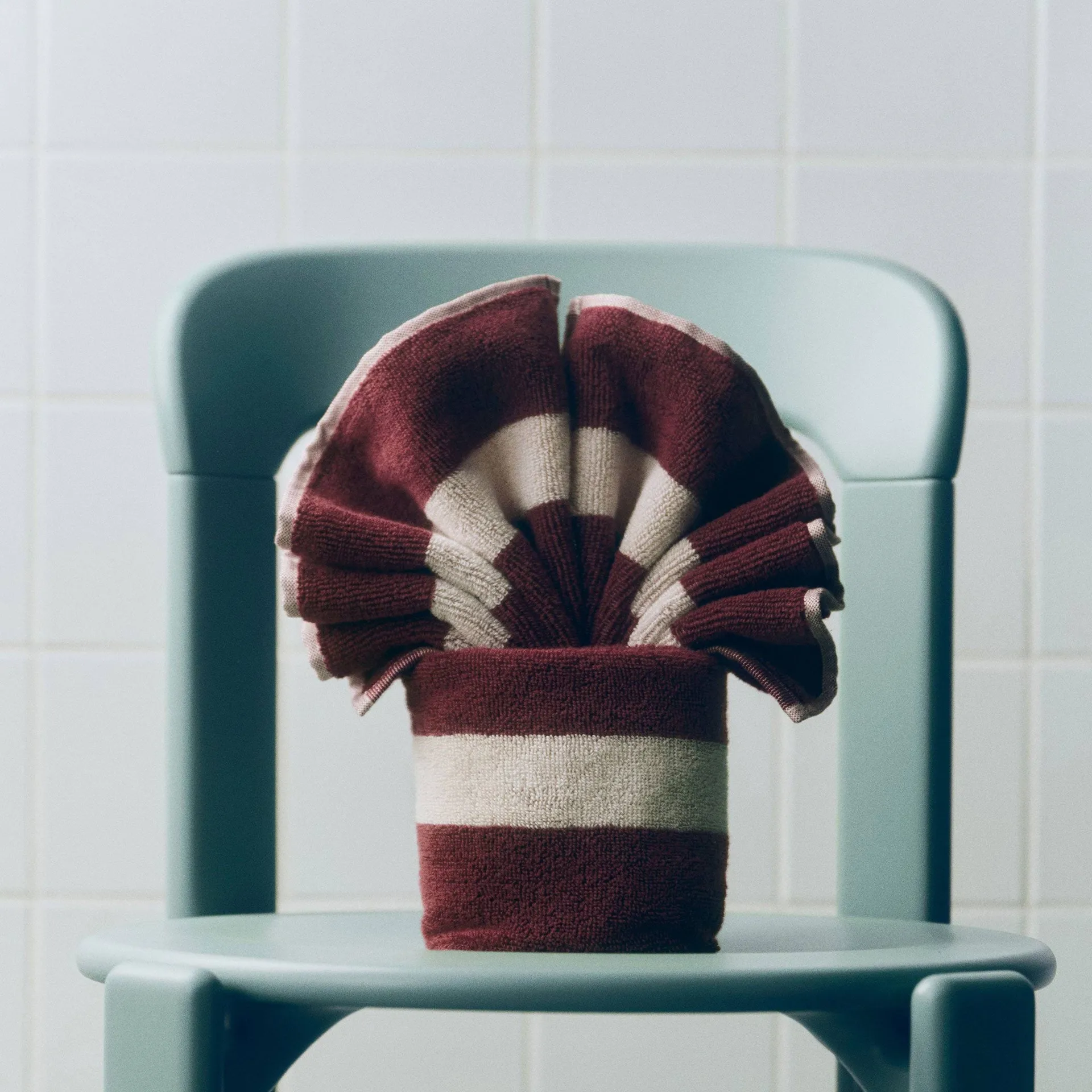 Stripe handdoek, Bordeaux, 40x60 cm HAY