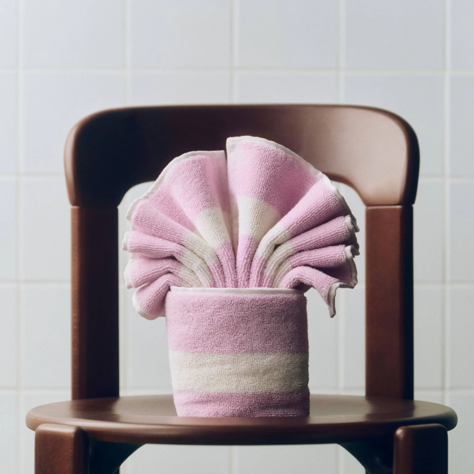 Stripe handdoek, Cool pink, 40x60 cm HAY