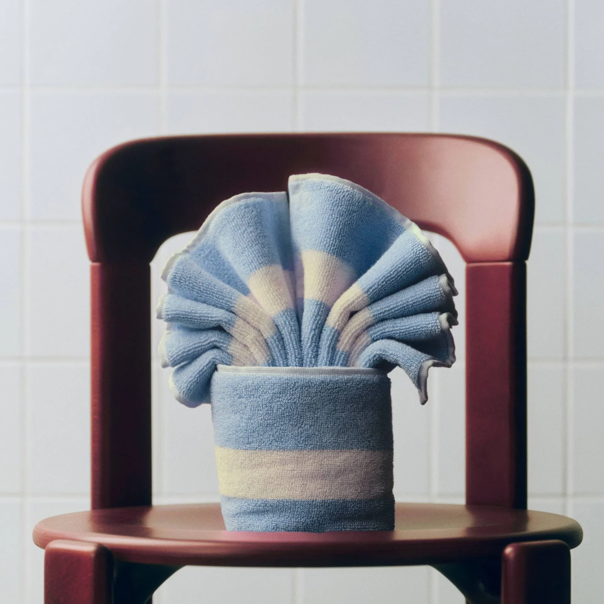 Stripe handdoek, Dusty blue, 40x60 cm HAY
