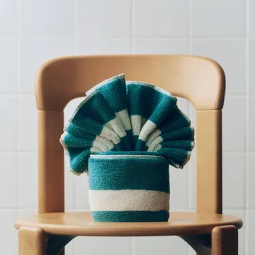 Stripe handdoek - Petrol blue, 40x60 cm - HAY
