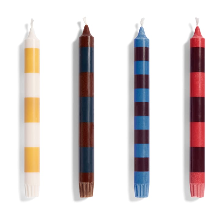 Stripe kaarsen 4-pack - Bright - HAY