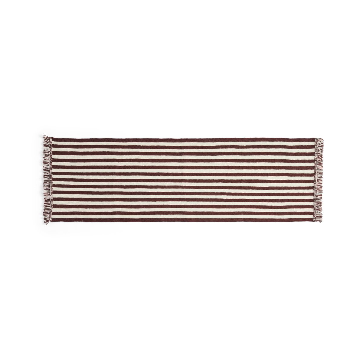 HAY Stripes and Stripes vloerkleed 60x200 cm Cream | Scandinavisch Interieur | Geweven katoenen vloerkleden | Wit