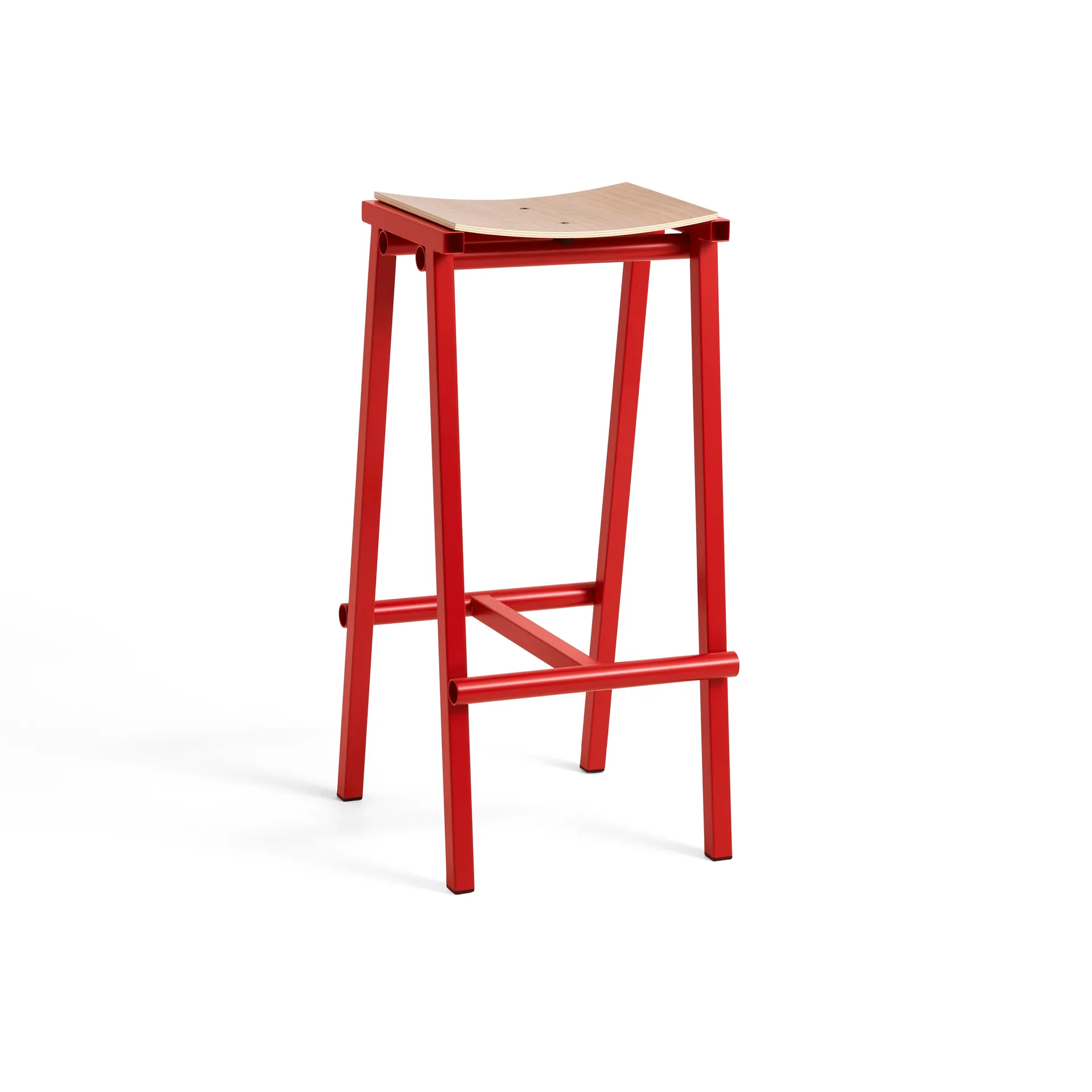 Taburete 8 high barkruk 75 cm, Signaalrood HAY