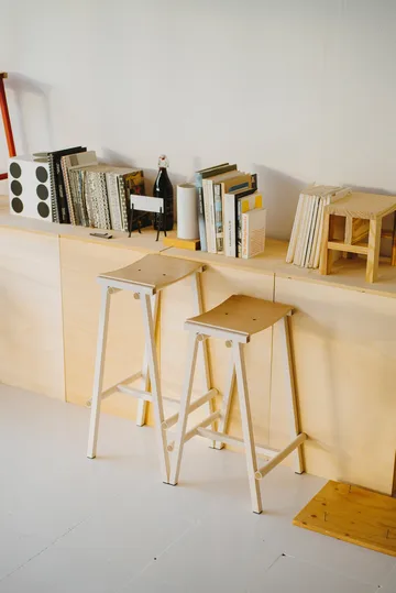 Taburete 8 low barkruk 65 cm - Eierschaal - HAY