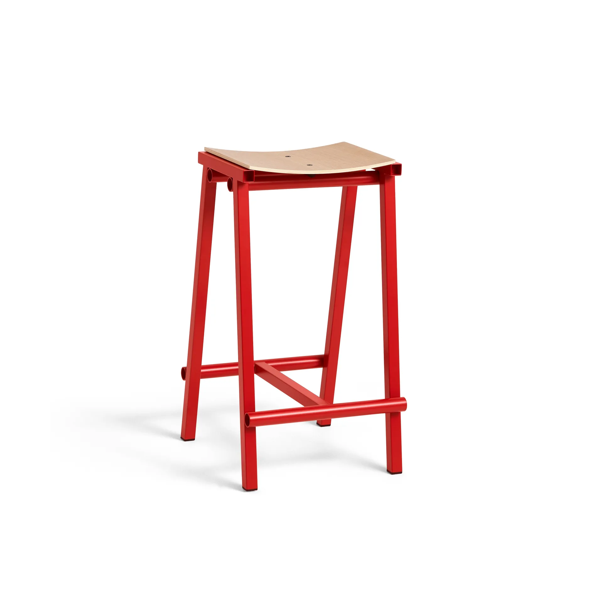 Taburete 8 low barkruk 65 cm, Signaalrood HAY