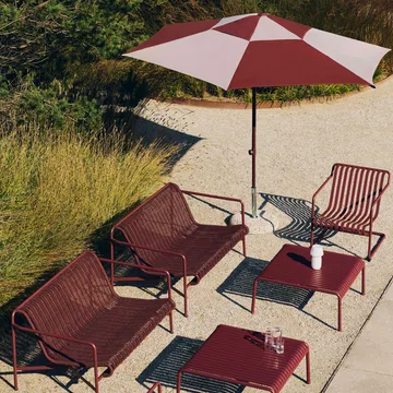 Terrazza Octagon parasol - Off-white-burgundy - HAY