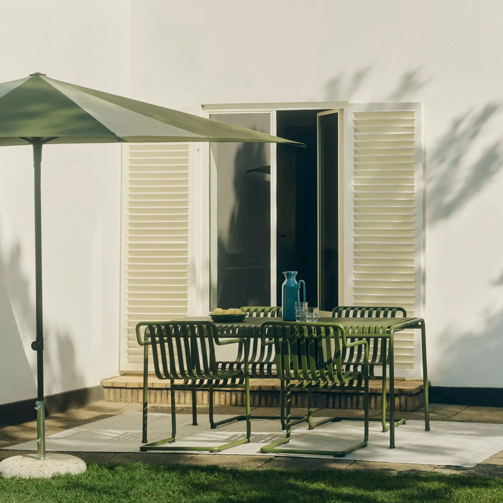 Terrazza Square parasol, Green-donkergroen HAY