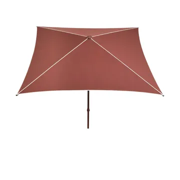 Terrazza Square parasol - Off white-bordeaux - HAY