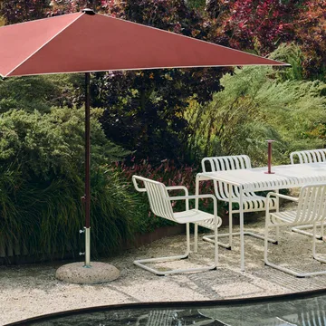 Terrazza Square parasol - Off white-bordeaux - HAY