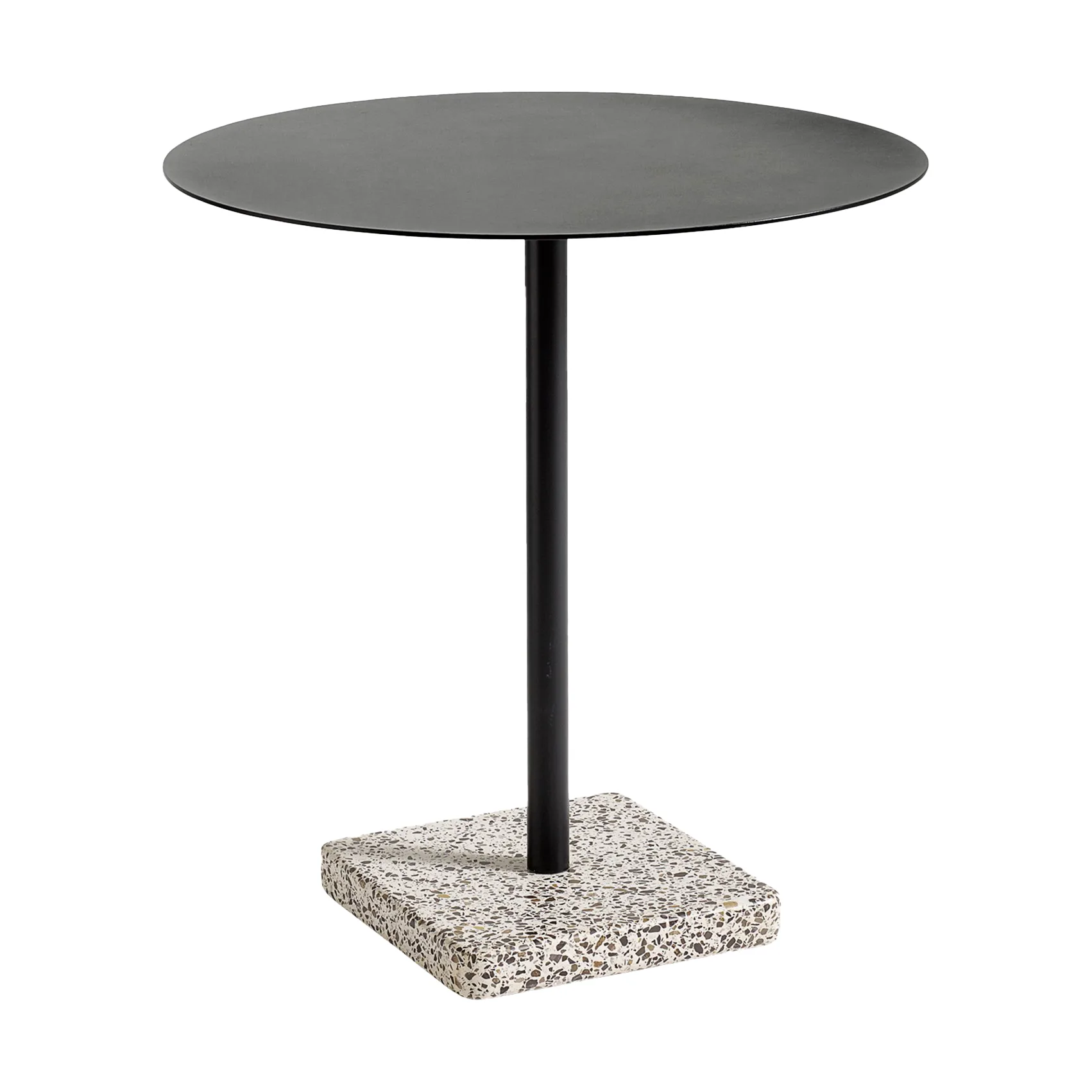 Terrazzo eettafel Ø70 cm, Grey terrazzo-anthracite HAY